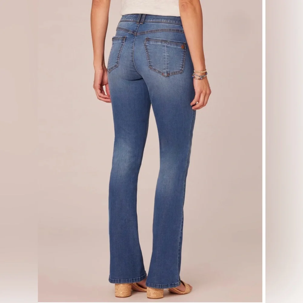 Democracy "Ab"solution® Artisanal Blue Denim Itty Bitty Bootcut Jeans Size 6 - Picture 2 of 7